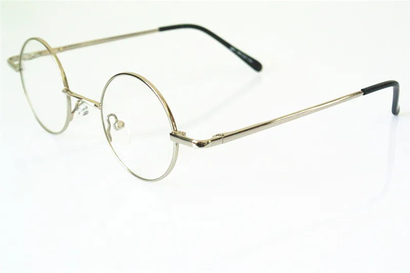 60s Vintage 38mm small Round Eyeglass Frames Spring Hinges myopia Rx able Glasses Spectacles come with Customed clear lenses