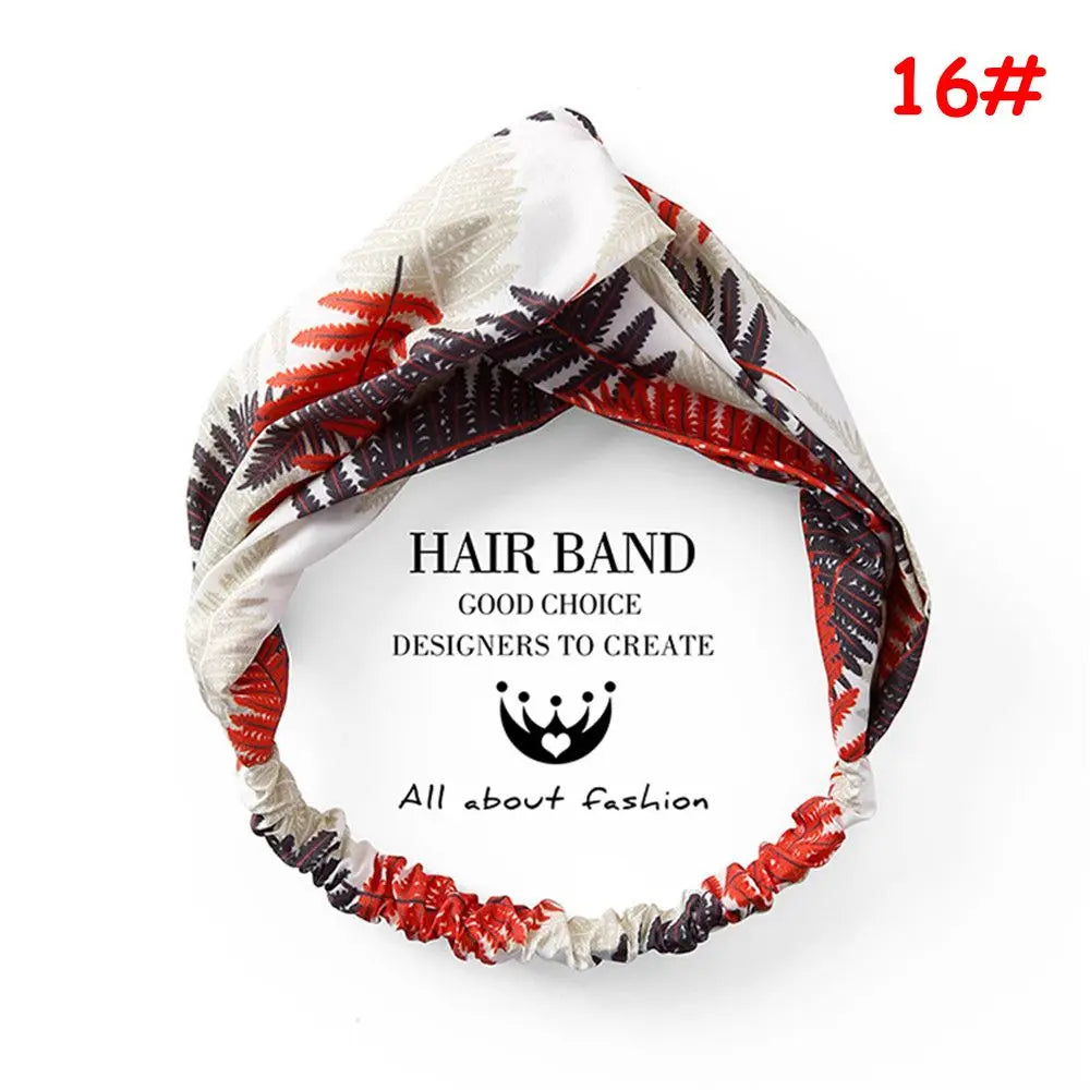 Korean Style Summer Lovely Hairband Women Hair Accessories Turban Twist Cross Headwrap Girl Floral Elastic Knotted Headwear