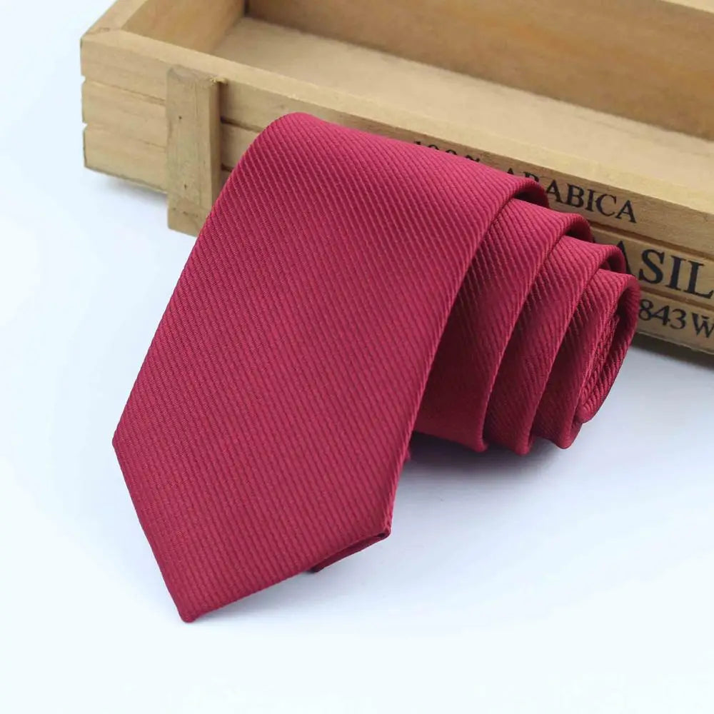 Formal Skinny Size Necktie 2.5inch Groom Gentleman Narrow Ties Men Wedding Party Polyester Gravata 6cm Width