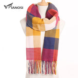 [VIANOSI] 2022 Plaid Winter Scarf Women Luxury Warm Foulard Solid Scarves Fashion Casual Scarfs Cashmere Bufandas Hombre