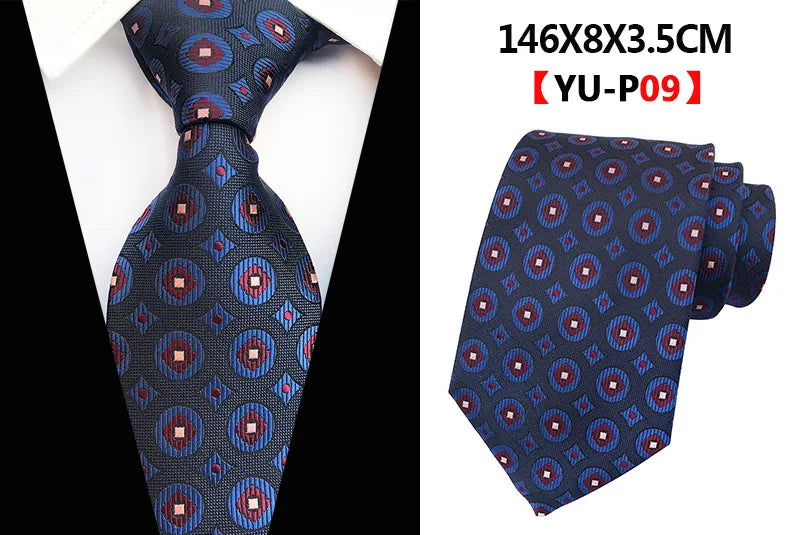 New Design Paisley Plaid Jacquard Woven Silk Mens Ties Neck Tie 8cm Striped Ties for Men Business Suit Business Wedding Party