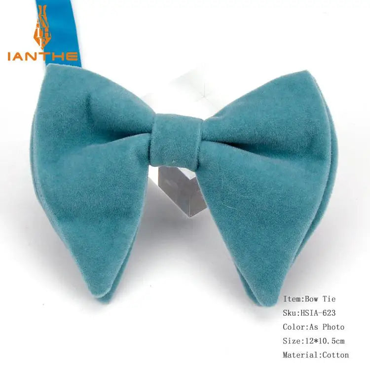 Men's Big Bow Ties For Women Men Micro Suede Bowtie Candy Solid Corduroy Butterfly Soft Lithe Gravata Wedding Party Tie Bowknot