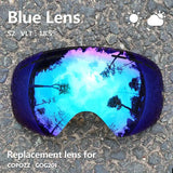 Sunny Cloudy Lens for ski goggles GOG-201 anti-fog UV400 large spherical ski glasses snow goggles eyewear lenses(Only Lens)