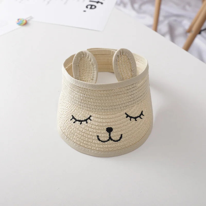 Cartoon Floppy Sun Hat for Kids Summer Beach Cap Sunshade Visor Top Unisex Baby Girl Boy Children's Sun Protection Accessory