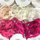 7mm 10mts to 50mts per roll 100% pure natural silk satin  taffeta ribbon solid color for embroidery designs,free shipping