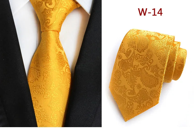 New Striped Silk Tie 8cm Luxury Paisley Necktie Red Bule Purple Polyester Neck Tie For Men Formal Business Wedding Party Ties