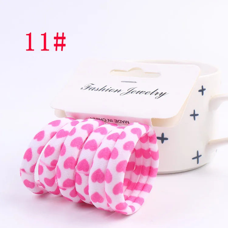 6PCS/Sett Cute Girls Elastic Hair Bands Scrunchies Ponytail Holder Rubber Bands Hair Ties Sweet Kids Hair Rope Hair Accessories