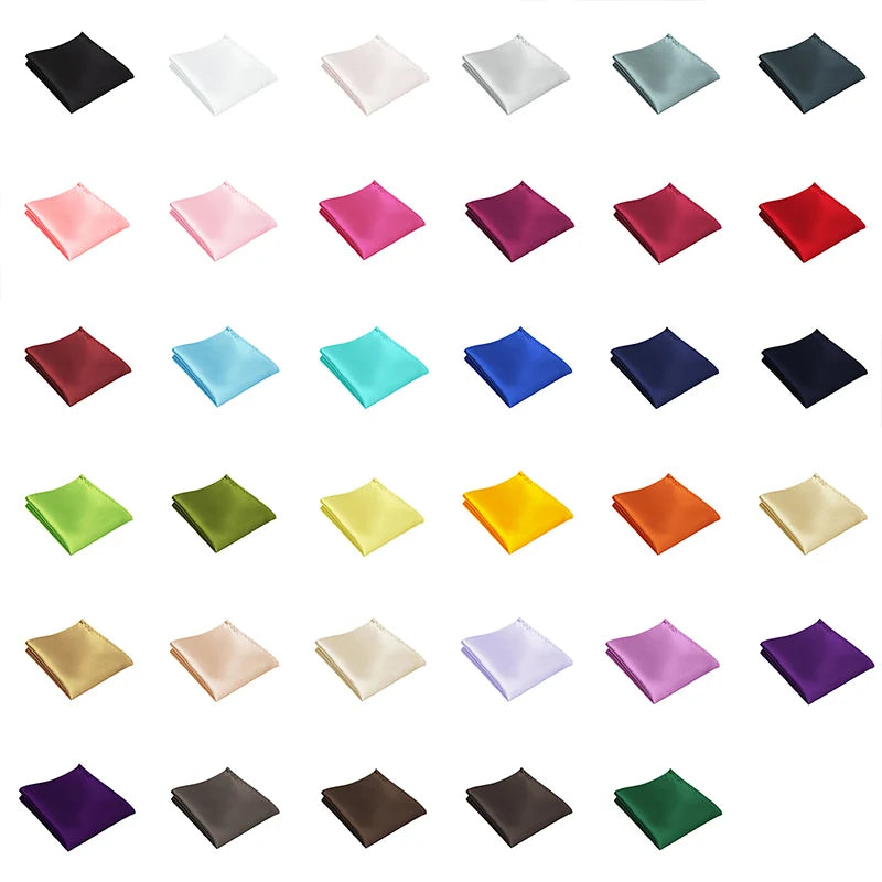 Satin Handkerchief For Men Candy Color Mens Suits Pocket Square Business Chest Towel Hanky Suit Napkin Solid  Sale