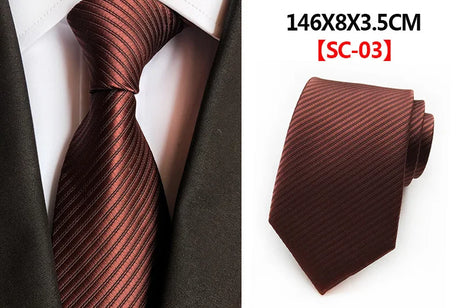 New Striped Silk Tie 8cm Luxury Paisley Necktie Red Bule Purple Polyester Neck Tie For Men Formal Business Wedding Party Ties