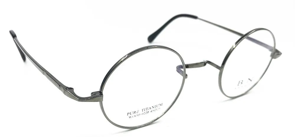 Pure Titanium Vintage 45mm Small Round Eyeglass Frames Full Rim Rx able Glasses