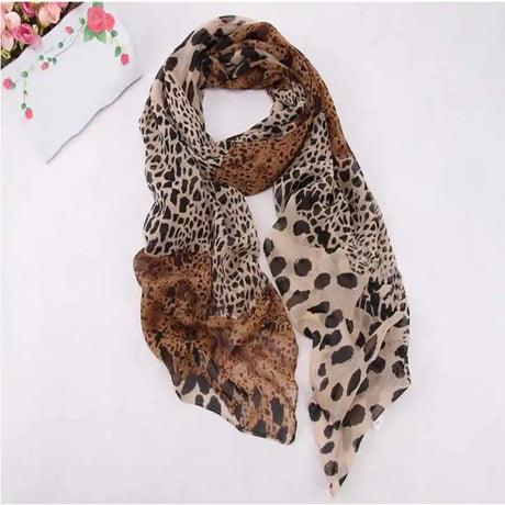 Vintage Chiffon Wrap Women Stole Soft Leopard Print Scarf Harajuku Scarves Shawl Hot Sale Thin Summer Spring Casual Sexy Elegant