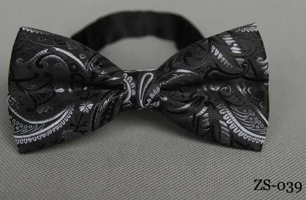 RBOCOTT Men's Bow Tie Gold Paisley Bowtie Business Wedding Bowknot Dot Blue And Black Bow Ties For Groom Party Accessories