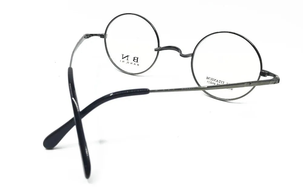 Pure Titanium Vintage 45mm Small Round Eyeglass Frames Full Rim Rx able Glasses
