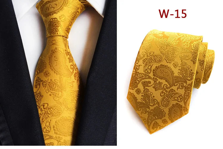 New Striped Silk Tie 8cm Luxury Paisley Necktie Red Bule Purple Polyester Neck Tie For Men Formal Business Wedding Party Ties