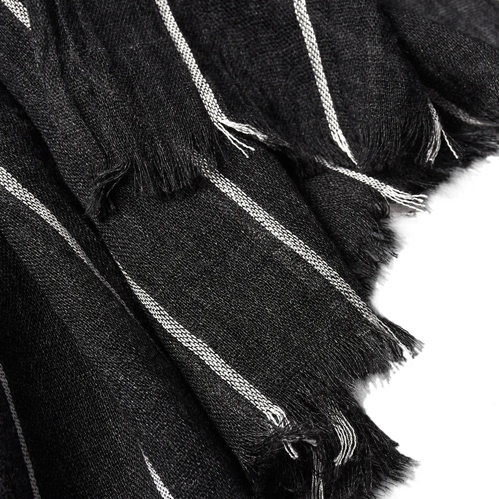 Winter designer scarf men striped cotton scarf female & male brand shawl wrap knit cashmere bufandas Striped scarf with tassels