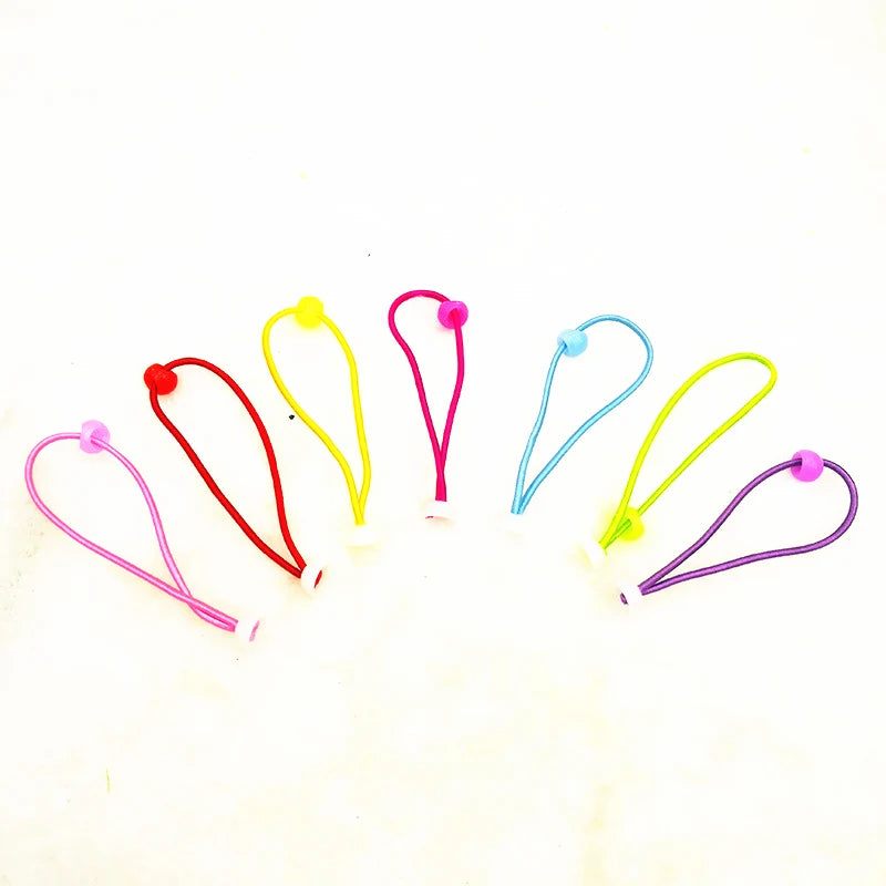Korean Fashion Elastic Hair Bands DIY Flower Hairband Round Hoop Cute Ribbon Ball Scrunchies 100Pcs/Lot Girls Hair Accessories