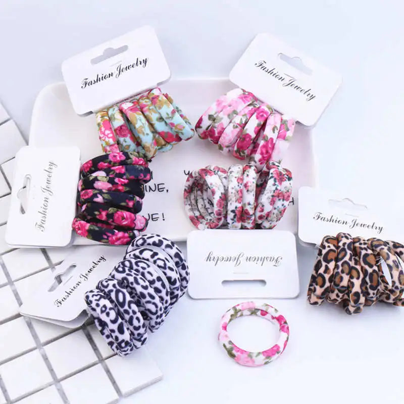 6PCS/Sett Cute Girls Elastic Hair Bands Scrunchies Ponytail Holder Rubber Bands Hair Ties Sweet Kids Hair Rope Hair Accessories