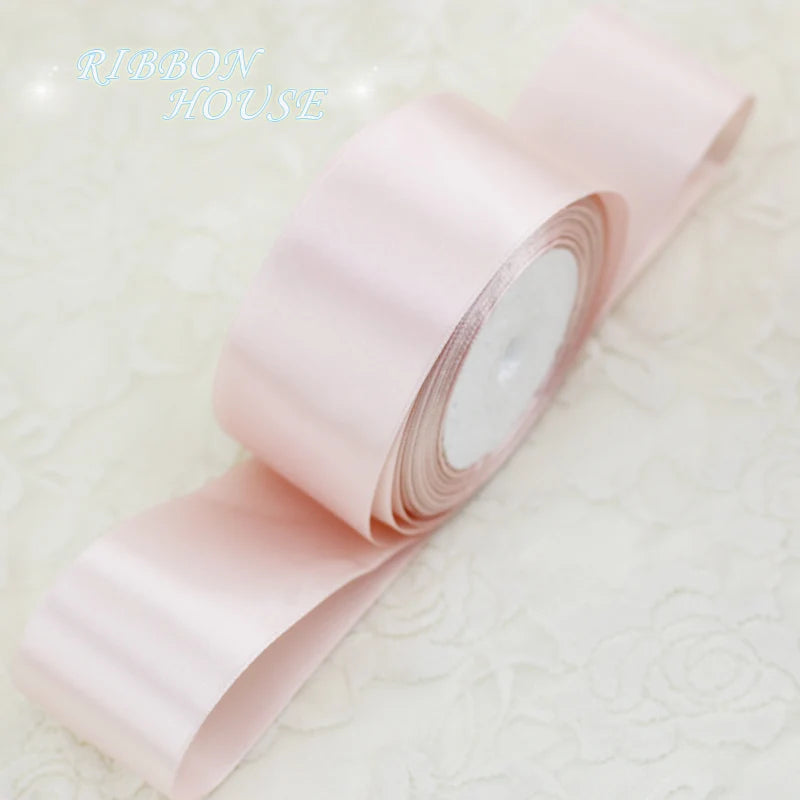 (25 yards/roll) Light Pink Single Face Satin Ribbon Wholesale Gift Wrapping Christmas ribbons