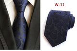 New Striped Silk Tie 8cm Luxury Paisley Necktie Red Bule Purple Polyester Neck Tie For Men Formal Business Wedding Party Ties