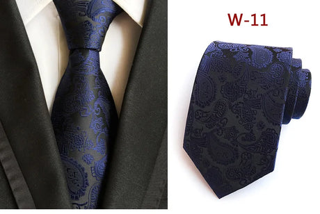 New Striped Silk Tie 8cm Luxury Paisley Necktie Red Bule Purple Polyester Neck Tie For Men Formal Business Wedding Party Ties