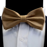 GUSLESON Silk Solid Pre-tied Bow Tie for Men Purple Black Yellow Double Fold Bow ties Waterproof Wedding Business Bowtie