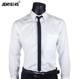 JEMYGINS Men's Tie 100% Silk Pure Black Tie 5cm Skinny Slim Tie High Quality Classic Business Casual Party Tie Wedding