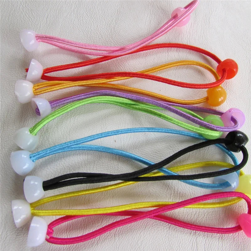 Korean Fashion Elastic Hair Bands DIY Flower Hairband Round Hoop Cute Ribbon Ball Scrunchies 100Pcs/Lot Girls Hair Accessories