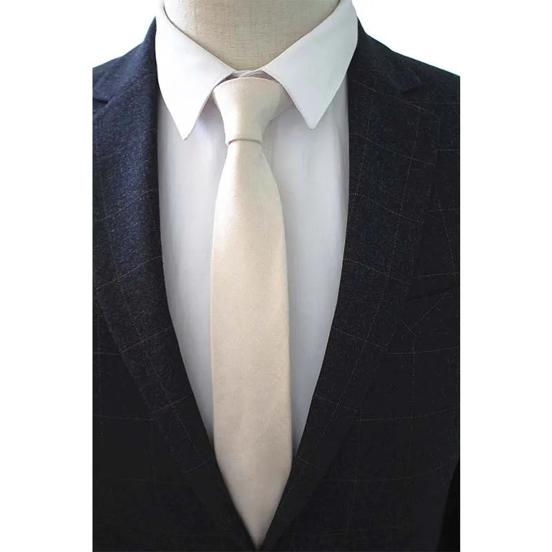 JEMYGINS Original High Quality Cotton 2.4'' Skinny Plaid Solid Cashmere Tie Wool Men Neck Tie For Youth Working Meeting