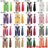 Fashion 3PCS School Boys girls Children Kids brace elastic Suspenders for shirt suspensorio Tie Bowties butterfly  Set TR0001