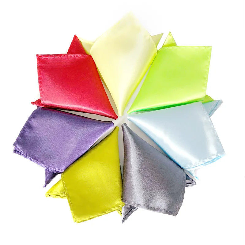 Satin Handkerchief For Men Candy Color Mens Suits Pocket Square Business Chest Towel Hanky Suit Napkin Solid  Sale