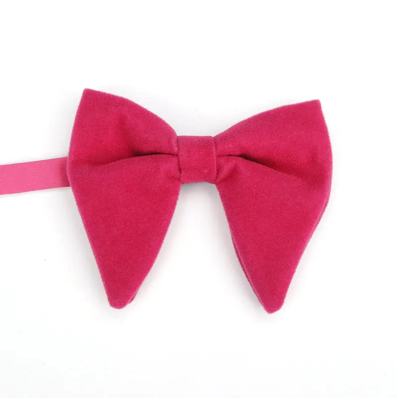 Men's Big Bow Ties For Women Men Micro Suede Bowtie Candy Solid Corduroy Butterfly Soft Lithe Gravata Wedding Party Tie Bowknot