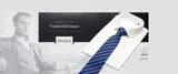 65 Colors Fashion Tie Handkerchief Set Tie Clip Necktie Box Man's Shirt Dark Red  Accessories Men Wedding Holiday  Gift