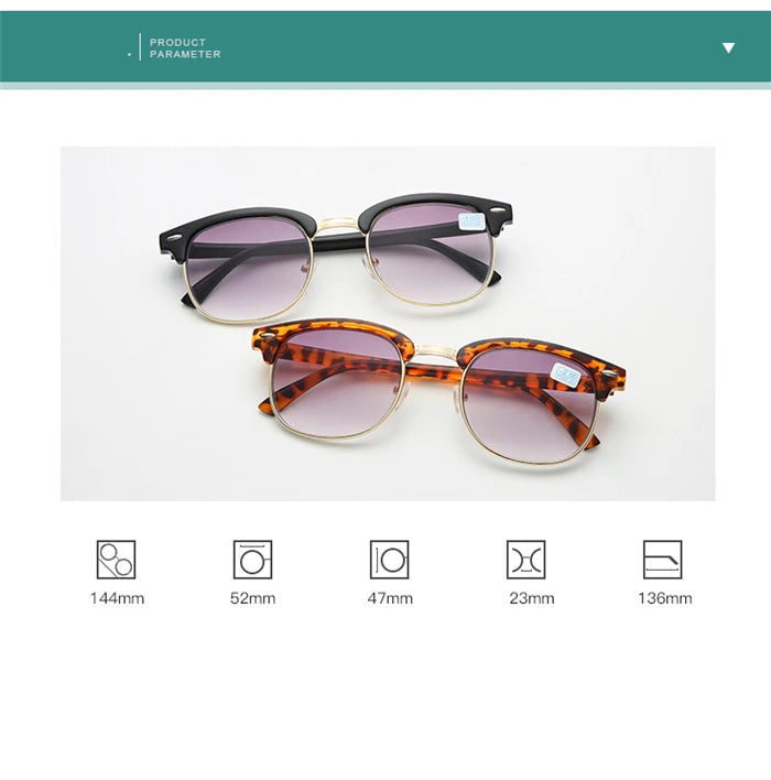 Men Women Students Myopia Sunglasses Metal Half Frame Nearsighted Gray Lens Glasses -0.5 -1 -1.5 -2 -2.5 -3 -3.5 -4 -4.5 -5 -6