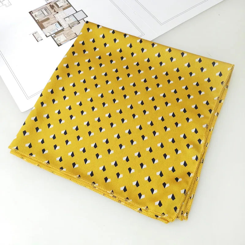 Luxury Scarves for Women dots print Square Satin Silk Scarf Shawl Bandana for hair Handkerchief rings Business Party 50X50cm