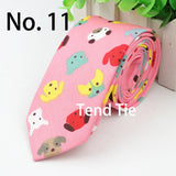 Cotton Men's Colourful Tie Duck Dog Fruit Flower Ties Narrow Kids Children Necktie Slim Skinny Cravate Narrow Thick Neckties