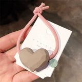 Girls Cute Heart Elastic Hair Bands Korean Hair Ties Hair Bow  Scrunchies Rubber Ponytail Holder Women Hair Accessories