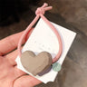Girls Cute Heart Elastic Hair Bands Korean Hair Ties Hair Bow  Scrunchies Rubber Ponytail Holder Women Hair Accessories