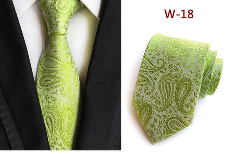 New Striped Silk Tie 8cm Luxury Paisley Necktie Red Bule Purple Polyester Neck Tie For Men Formal Business Wedding Party Ties