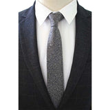 JEMYGINS Original High Quality Cotton 2.4'' Skinny Plaid Solid Cashmere Tie Wool Men Neck Tie For Youth Working Meeting