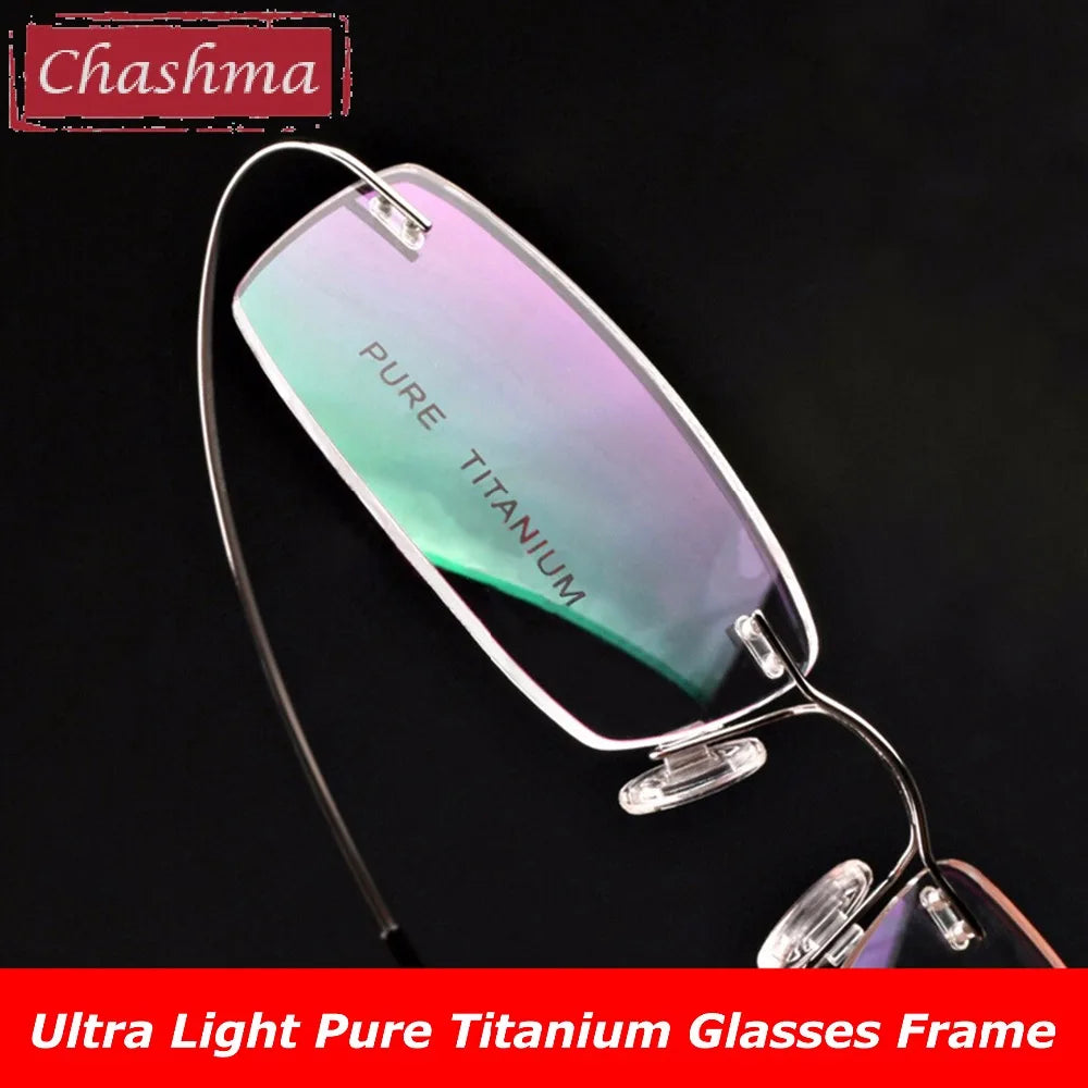 Titanium Eyewear armacao para oculos de grau Frameless Titanium Alloy Eye Glasses Frame Optical Glasses Frames for Women and Men