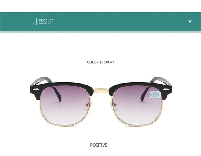 Men Women Students Myopia Sunglasses Metal Half Frame Nearsighted Gray Lens Glasses -0.5 -1 -1.5 -2 -2.5 -3 -3.5 -4 -4.5 -5 -6