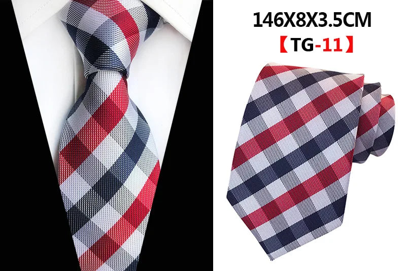 New Design Paisley Plaid Jacquard Woven Silk Mens Ties Neck Tie 8cm Striped Ties for Men Business Suit Business Wedding Party