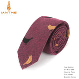 6cm Brand New Mens Cotton Casual Necktie Wedding Groom Leaf Neck Ties For Man Birds Print Gravatas Business Classic Neckwear