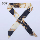 47 Colors Brand Bandana Small Silk Bag Scarf Women Head Hijab Scarf Long Skinny Scarves For Ladies Fashion Headband