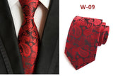 New Striped Silk Tie 8cm Luxury Paisley Necktie Red Bule Purple Polyester Neck Tie For Men Formal Business Wedding Party Ties