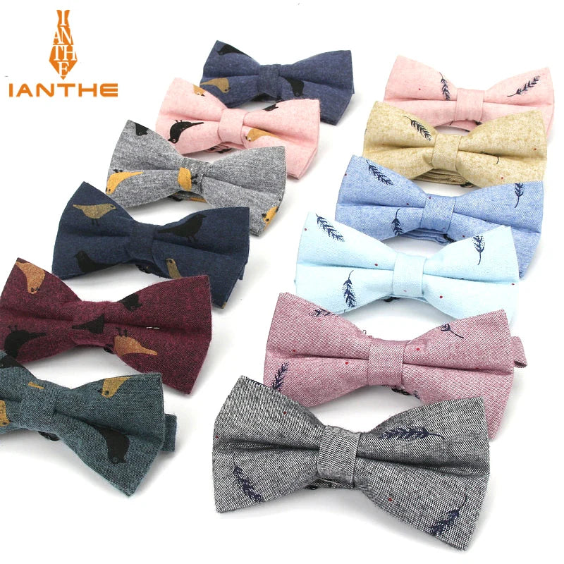 6cm Brand New Mens Cotton Casual Necktie Wedding Groom Leaf Neck Ties For Man Birds Print Gravatas Business Classic Neckwear