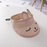 Cartoon Floppy Sun Hat for Kids Summer Beach Cap Sunshade Visor Top Unisex Baby Girl Boy Children's Sun Protection Accessory
