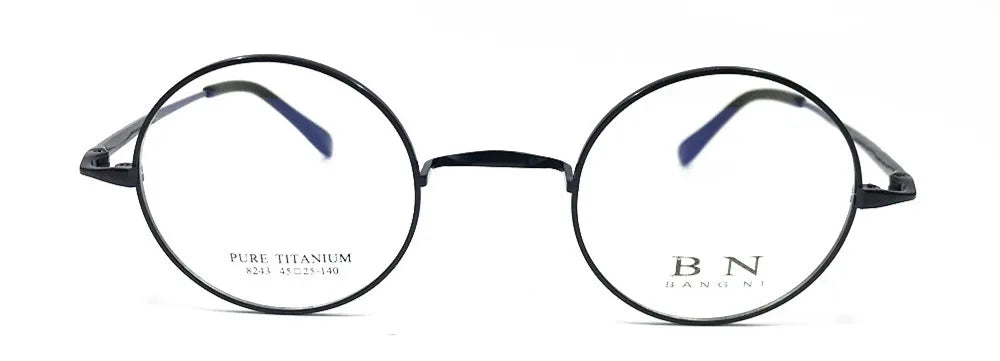 Pure Titanium Vintage 45mm Small Round Eyeglass Frames Full Rim Rx able Glasses