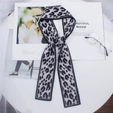 2023 New Leopard Print Scarf Women Scarf Skinny Silk Scarf Small Handle Bag Ribbons Female Neckerchief Head Scarves & Wraps