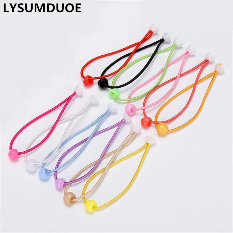 Korean Fashion Elastic Hair Bands DIY Flower Hairband Round Hoop Cute Ribbon Ball Scrunchies 100Pcs/Lot Girls Hair Accessories